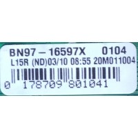 KIT DE TARJETAS PARA TV SAMSUNG QLED / NUMERO DE PARTE MAIN BN94-15232B / BN41-02756A / BN97-16597X / BN9415232B / NUMERO DE PARTE FUENTE BN4401059A / L65E7N_THS / BN44-01059A / PANEL CY-RT065HGHV2H / MODELO QN65Q6D / QN65Q6DTAFXZA CB01